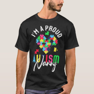 Rd I A Proud Nanny Autism Awareness Autistic Hecht T-shirt