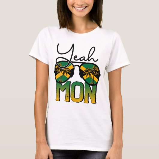 RD Ja Mon Sunbribril Jamaica Flag Jamaica Trip T-shirt (Voorkant)