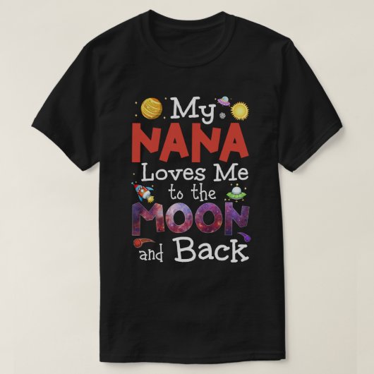 RD Kinder Nana houdt van me aan de maan en achters T-shirt (Design voorkant)