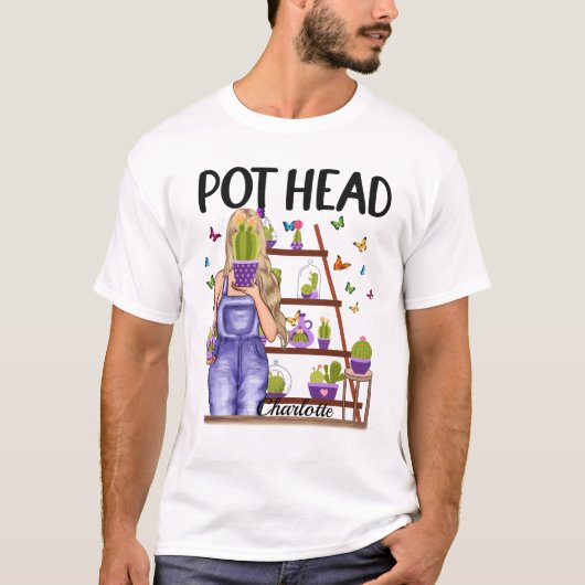 RD Personalized Pot Head Shirt, Birthday Gift T-shirt (Voorkant)