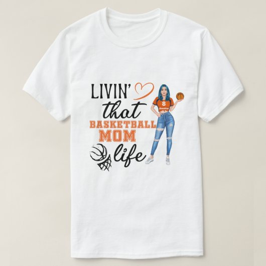 RD Persoonlijk Basketball Mam Life T-shirt (Design voorkant)