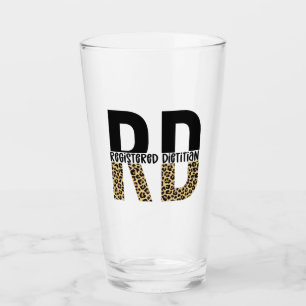 RD Registered Dietitian Cheetah Print RD Gifts Glas