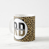 RD Registered Dietitian Cheetah Print RD Gifts Koffiemok (Voorkant links)