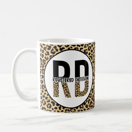 RD Registered Dietitian Cheetah Print RD Gifts Koffiemok (Links)
