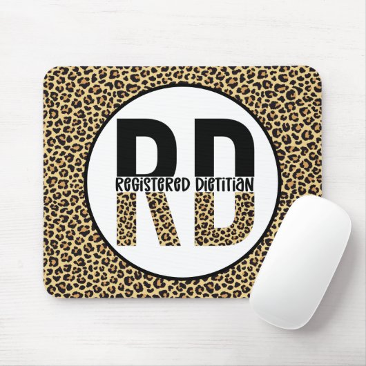 RD Registered Dietitian Cheetah Print RD Gifts Muismat (Met muis)