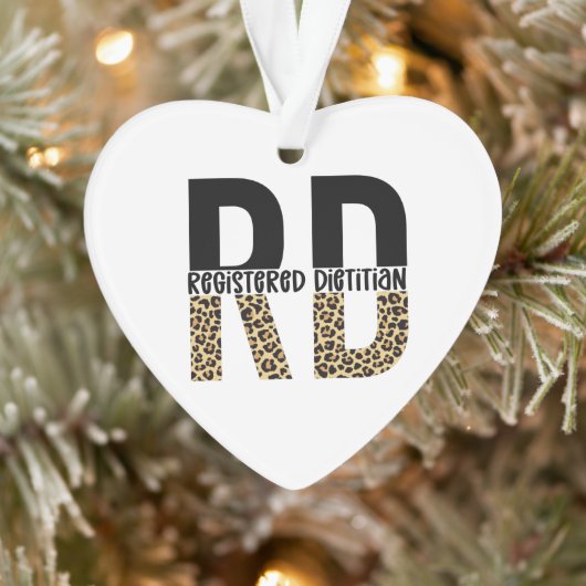 RD Registered Dietitian Cheetah Print RD Gifts Ornament (Boom)
