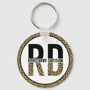 RD Registered Dietitian Cheetah Print RD Gifts Sleutelhanger