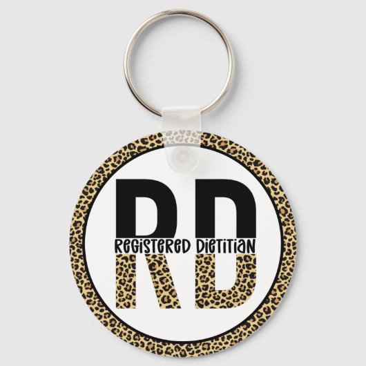 RD Registered Dietitian Cheetah Print RD Gifts Sleutelhanger (Voorkant)