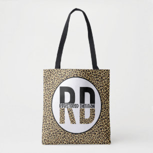 RD Registered Dietitian Cheetah Print RD Gifts Tote Bag