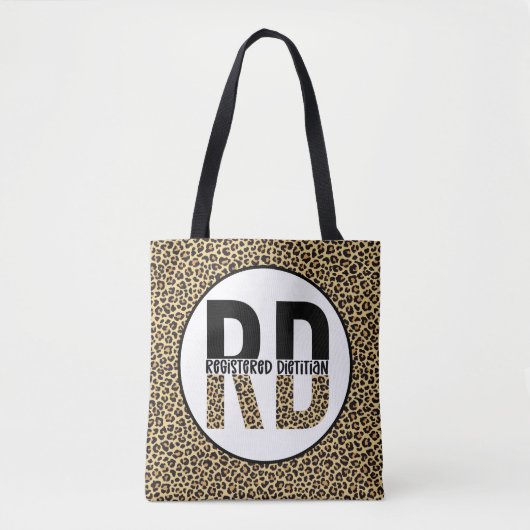 RD Registered Dietitian Cheetah Print RD Gifts Tote Bag (Voorkant)