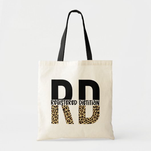 RD Registered Dietitian Cheetah Print RD Gifts Tote Bag (Voorkant)