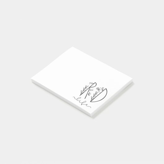 RD Registered Dietitian Life Floral Post-it® Notes (Schuin)
