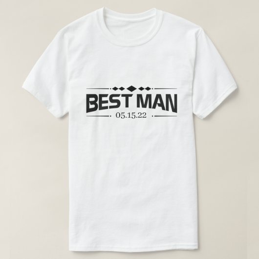 RD Shirten van de Bachelor Party, Beste man T-shirt (Design voorkant)