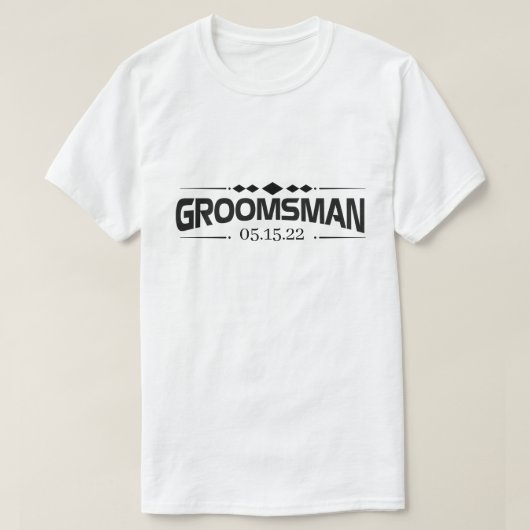 RD Shirten van de Bachelor Party, Groomsman T-shirt (Design voorkant)