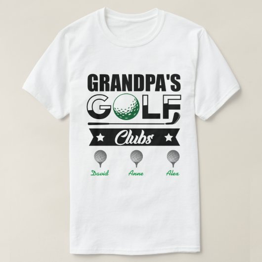 RD Speciaal gepersonaliseerde opa's Golf Club T-shirt (Design voorkant)