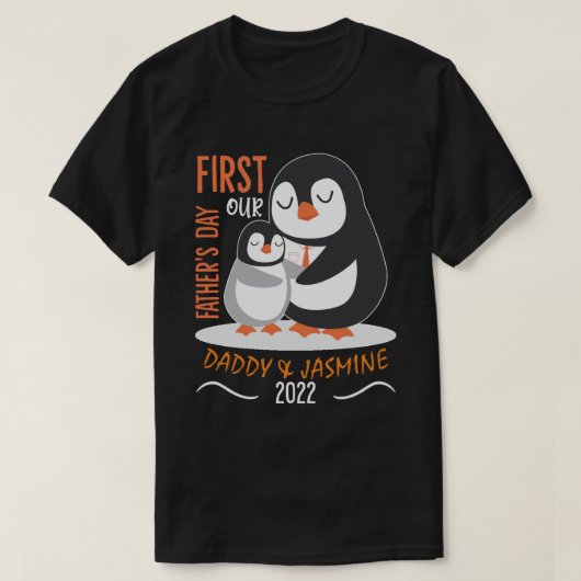 RD Speciaal pinguïn vader en dochter T-shirt (Design voorkant)