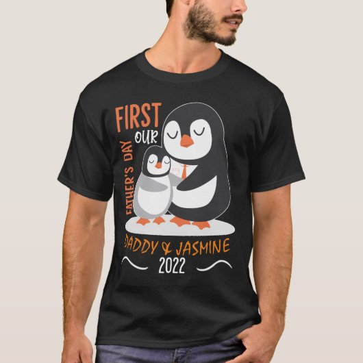 RD Speciaal pinguïn vader en dochter T-shirt (Voorkant)