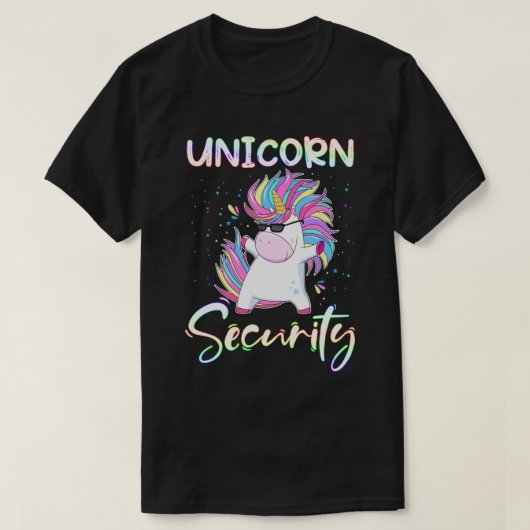 RD Unicorn Security Rainbow Muscle Manly Funny T-shirt (Design voorkant)