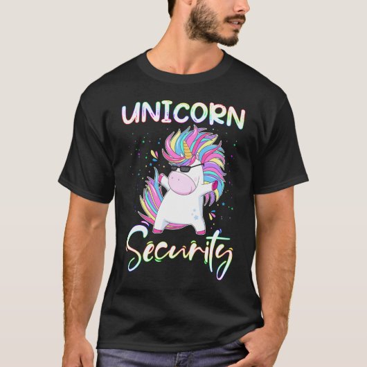 RD Unicorn Security Rainbow Muscle Manly Funny T-shirt (Voorkant)