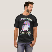 RD Unicorn Security Rainbow Muscle Manly Funny T-shirt (Voorkant volledig)