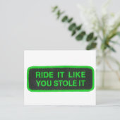 Rde het alsof je het tegenhoudt - groen briefkaart (Staand voorkant)