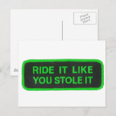 Rde het alsof je het tegenhoudt - groen briefkaart (Voorkant / Achterkant)