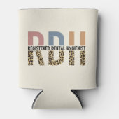 RDH Geregistreerd mondhygiënist Luipaard Typografi Blikjeskoeler (Voorkant)