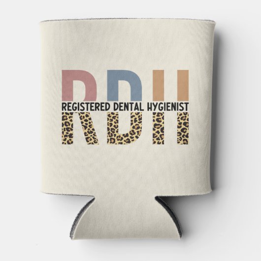 RDH Geregistreerd mondhygiënist Luipaard Typografi Blikjeskoeler (Voorkant)