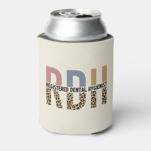 RDH Geregistreerd mondhygiënist Luipaard Typografi Blikjeskoeler (Blikje Achterkant)