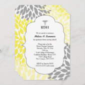 RDH RN BSN afstuderen ceremonie nodigt geel grijs Kaart (Voorkant / Achterkant)
