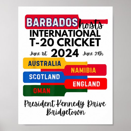 Rdos T-20 Internationaal cricket Poster (Voorkant)