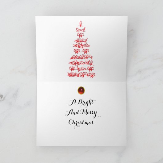 RDS TREE EN CHRISTMAS LADY Black White Gem Feestdagen Kaart (Binnen)