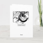 RDS TREE EN CHRISTMAS LADY Black White Gem Feestdagen Kaart (Achterkant)