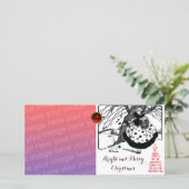 RDS TREE EN CHRISTMAS LADY Black White Gem Feestdagenkaart (Staand voorkant)