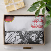 RDS TREE EN CHRISTMAS LADY Black White Gem Tissuepapier (Geschenk)