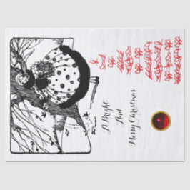 RDS TREE EN CHRISTMAS LADY Black White Gem Tissuepapier