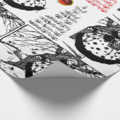 RDS TREE EN CHRISTMAS LADY Black White Red Pareltj Cadeaupapier (Hoek)