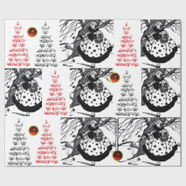 RDS TREE EN CHRISTMAS LADY Black White Red Pareltj Cadeaupapier