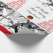 RDS TREE EN CHRISTMAS LADY Black White Red Pareltj Cadeaupapier (Hoek)