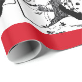 RDS TREE EN CHRISTMAS LADY Black White Red Pareltj Cadeaupapier (Rol Hoek)