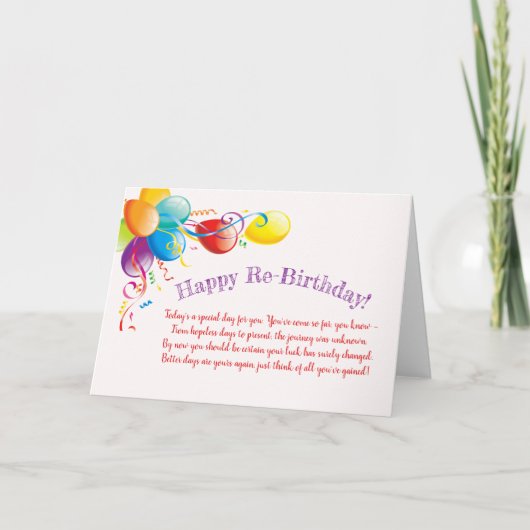 Re-Birthday voor kankerpatiënten Bedankkaart (Voorkant)