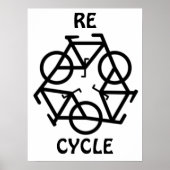 RE CYCLE Recycle Bicycle Symbol Poster (Voorkant)