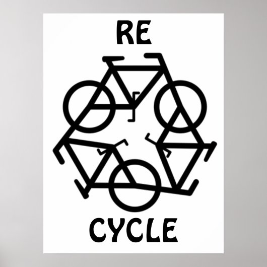RE CYCLE Recycle Bicycle Symbol Poster (Voorkant)