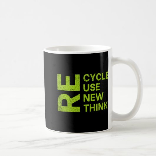 Re Cycle Use New Think Earthday Save The Enviormen Koffiemok (Rechts)