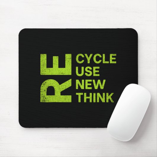 Re Cycle Use New Think Earthday Save The Enviormen Muismat (Met muis)