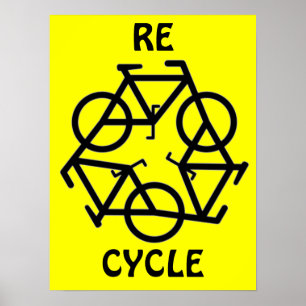 RE CYCLUS Recyclen fietsymbool Poster