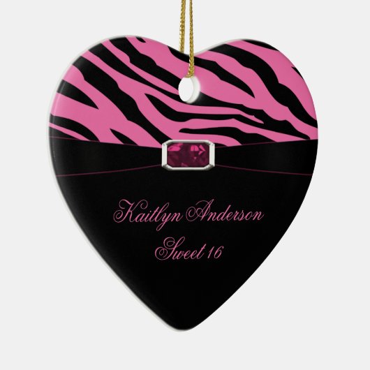 RE-DO Zebra Print en Roze juwelen 16 Keepomwille Keramisch Ornament (Rechts)