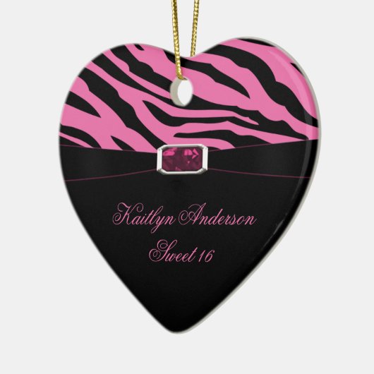 RE-DO Zebra Print en Roze juwelen 16 Keepomwille Keramisch Ornament (Links)