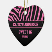 RE-DO Zebra Print en Roze snoepgoed 16 Keramisch Ornament (Links)