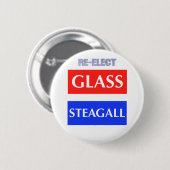 RE-ELECT Glass Steagall Ronde Button 5,7 Cm (Voorkant /achterkant)